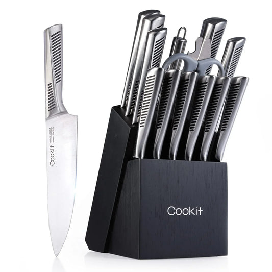 Kitchen Knife Set, 15 Piece Knife Sets with Block.