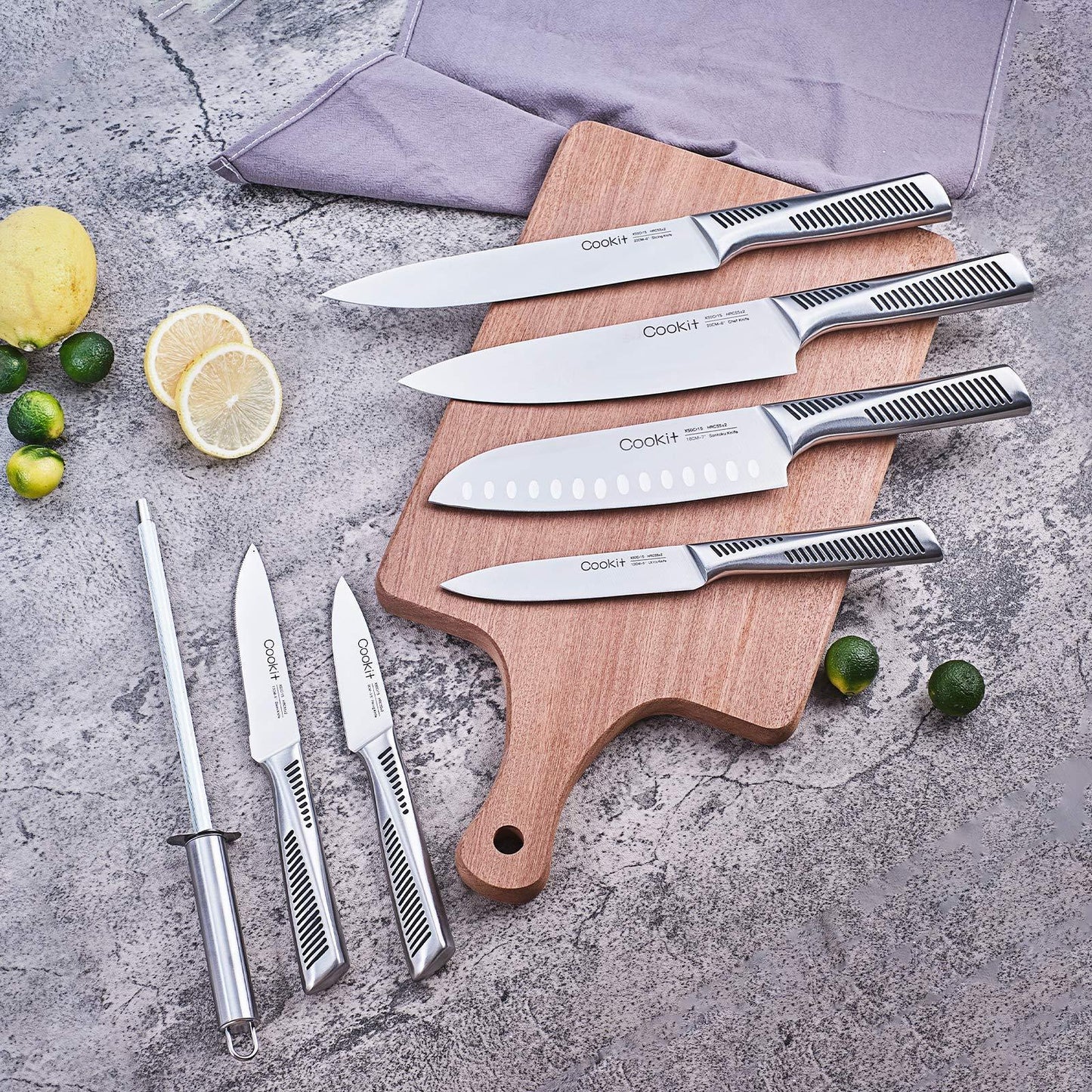 Kitchen Knife Set, 15 Piece Knife Sets with Block.